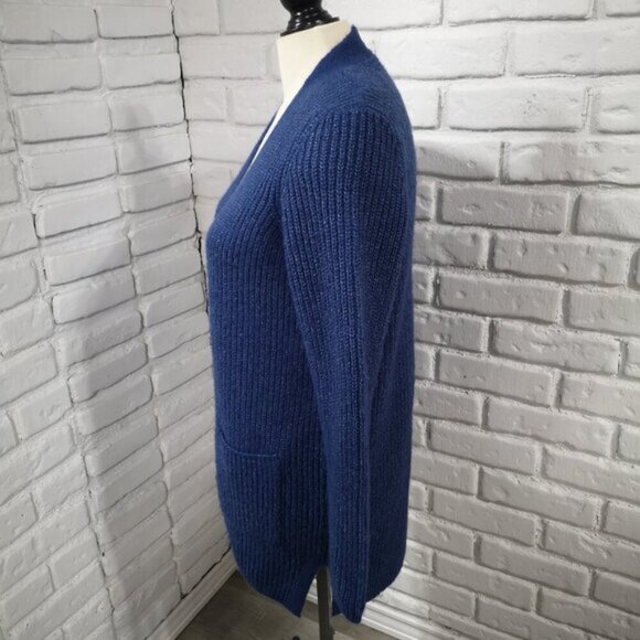 Cleo Ladies Size Medium Straight Fit Royal Blue Open Cardigan - Picture 4 of 9